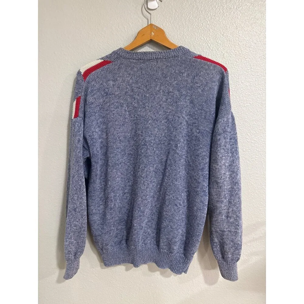 Vintage Koret City Men's Blues Button-Up Knit Cardigan Sweater Grandpacore‎